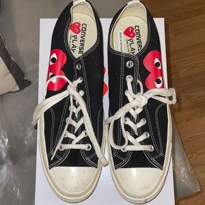 All black low top Commes De Garçons